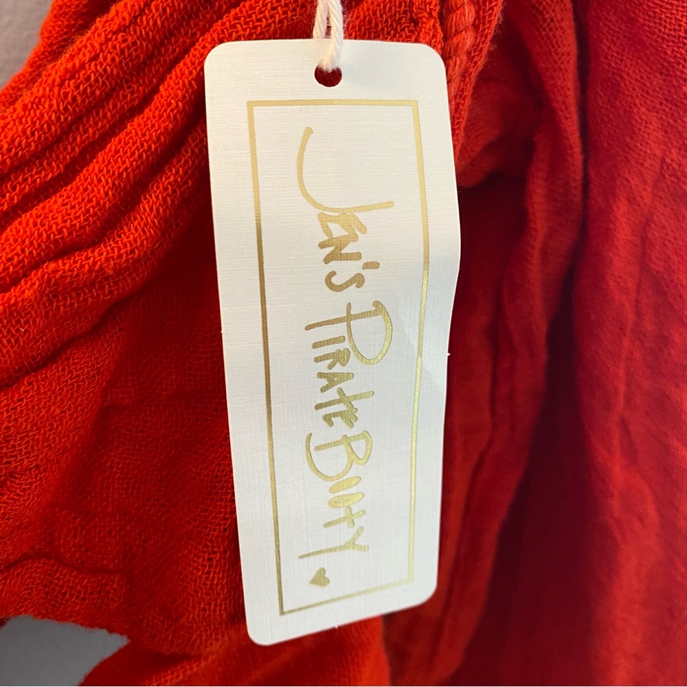 NWT Jens Pirate Booty Red Sunflower Crop Top XS - Picture 3 of 8